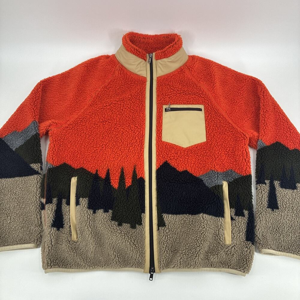 Todd Snyder Scenic Adirondack Jacket Men Large Zip High Pile Mountain Trees